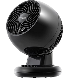 IRIS USA WOOZOO Oscillating Fan, Vortex Fan, Air Circulation, 3 Speed Settings, 6 Tilting Head Settings, 46ft Max Air Distance, Medium, Black