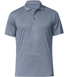 Men's Athletic Golf Polo Shirts, Dry Fit Short Sleeve Workout Shirt (M, Pewter)