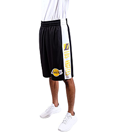 Ultra Game NBA Los Angeles Lakers Mens Mesh Basketball Shorts, Black, X-Large