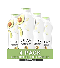 Olay Ultra Moisture Body Wash with B3 and Avocado Oil, 22 Fl Oz  (Pack of 4)