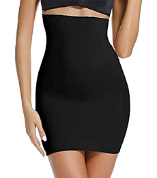SLIMBELLE Half Slips Shaper Cool Comfort Seamless Firm Control Slip Shapewear Under Dress Tight Skirt Undergarments Black XL