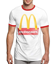 Daisyly Mens McDonalds Logo T Shirt Tshirt for Men Men's Short Sleeve Black Crew Neck Tee Shirts Uniform Apparel
