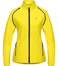 Little Donkey Andy Women's Quick-Dry Running Jacket Convertible UPF 50+ Cycling Jacket Windbreaker with Removable Sleeves Yellow Size XL
