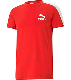PUMA mens Iconic T7 Tee T Shirt, High Risk Red, X-Small US