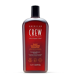 Shampoo for Men by American Crew, Daily Cleanser, Naturally Derived, Vegan Formula, Citrus Mint Fragrance, 33.8 Fl Oz