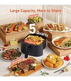 Air Fryer, 5 QT, 9-in-1 Airfryer Compact Oilless Small Oven, Dishwasher-Safe, 450℉ freidora de aire, 30 Exclusive Recipes, Tempered Glass Display, Nonstick Basket, Quiet, Fit for 2-4 People By COSORI 