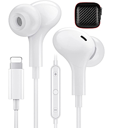 Headphones for Apple iPhone 13 14 Pro Max 12 Mini 11 XR SE3, MFi Certified Magnetic Wired Earbuds HiFi Stereo with Lightning Connector Noise Canceling in Ear Earphones with Microphone in-Ear Headsets
