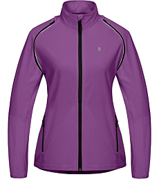 Little Donkey Andy Women's Quick-Dry Running Jacket Convertible UPF 50+ Cycling Jacket Windbreaker with Removable Sleeves Purple Size XL