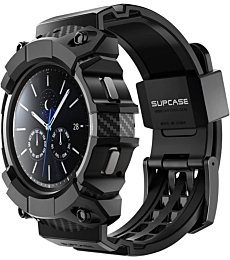 SUPCASE [Unicorn Beetle Pro] Series Case for Galaxy Watch 4 Classic [46mm] 2021 Release, Rugged Protective Case with Strap Bands (Black)