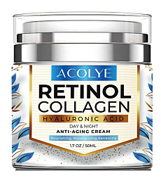 Retinol Cream for Face, Facial Moisturizer with Hyaluronic Acid 5% and Collagen-Day & Night Anti Aging Cream, Retinol Moisturizer for Face and Neck, Wrinkle Cream for Face-– For All Skin Types(1.7 oz)