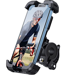 Motorcycle Phone Mount, Bike Phone Holder - Lamicall Upgrade Adjustable Cell Phone Holder, Bicycle Scooter Handlebar Phone Cradle Clip for iPhone 14 Plus / Pro Max / 13, Galaxy S9 and 4.7 - 6.8" Phone