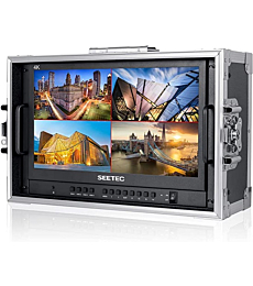 SEETEC ATEM156-CO 15.6 Inch Live Streaming Carry-on Broadcast Director Monitor with 4 HDMI Input Output Quad Split Display for ATEM Mini Video Switcher Mixer Pro Studio Television Production