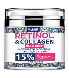 Retinol Cream for Face, Anti-Aging Facial Moisturizer with Hyaluronic Acid and Collagen, Retinol Moisturizer for Face and Neck, Wrinkle Cream for Women and Men, Day and Night Anti-Aging Moisturizing Cream – For All Skin Types