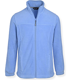 Swiss Alps Girls Full Zip Polar Fleece Jacket With Pockets, Light Blue, 7/8