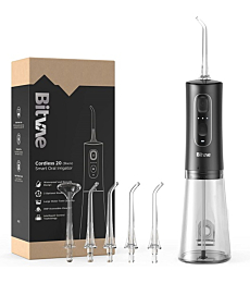 Bitvae Water Flosser Professional for Teeth , Portable 300ML Water Teeth Cleaner Picks , 3 Cleaning Modes 6 Jet Tips , IPX7 Waterproof , USB Rechargeable Water Dental Picks for Cleaning