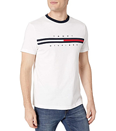 Tommy Hilfiger Men's Short Sleeve Signature Stripe Graphic T-Shirt