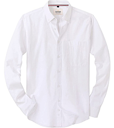 Alimens & Gentle Men's Solid Oxford Shirt Regular Fit Long Sleeve Button Down Shirts with Pocket