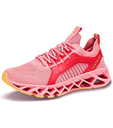 UMYOGO Women's Running Shoes Comfortable Fashion Non Slip Blade Sneakers Work Tennis Walking Sport Athletic Shoes Pink