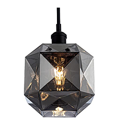 MPDITO Modern Black Pendant Light Gray Glass Island Pendant Lighting Globe Pendant Light Fixture with Adjustable Cord for Kitchen Island Living Room Bedroom Hallway Entryway 7in E26