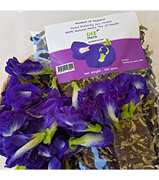 DEEHerb Premium Organic Dried Butterfly Pea Flower 100 grams