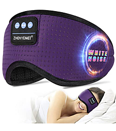 Sleep Headphones, White Noise Sleep Mask 3D Music Bluetooth Sleeping Eye Mask Sleeping Headphones for Side Sleepers Sleep Mask with Headphones Gifts for Men Women