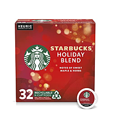 Starbucks K-Cup Coffee Pods—Medium Roast Coffee—Holiday Blend—100% Arabica—Limited Edition—1 box (32 pods)