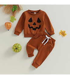 Baby boy Halloween pants outfits with long shirts, pumpkin sweatshirts, and pants. Infant boy fall Halloween clothes