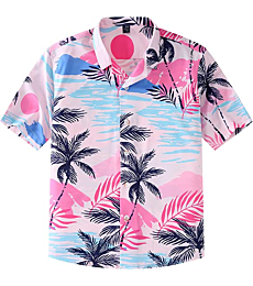 siliteelon Mens Hawaiian Shirts Short Sleeve Cotton Summer Beach Button Down Casual Aloha Shirts for Men(TCS29, Small)