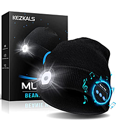 Gifts for Men, Bluetooth Beanie Hat Stocking Stuffers for Men, Mens Gifts for Christmas, Cool Gadgets for Men, Dad, Husband, Boyfriend, Grandpa, Him, Tech Gifts for Men Who Have Everything Black