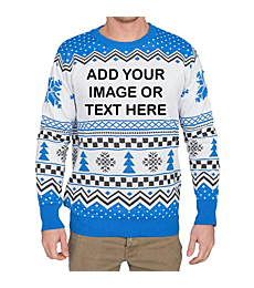 Custom Sublimation Ugly Christmas Sweater Blue/Black