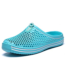 YUKTOPA Garden Clogs Shoes Women's Men's Lightweight Breathable Mesh Sandals Quick Drying Beach Pool Water Shoes Anti-Slip Slippers Non-Slip Walking Footwear Cyan 39