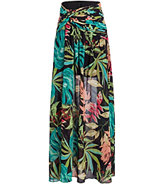 Patbo, Tropicalia Hi-Slit Maxi Skirt, 8, Black