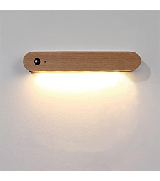 Battery Operated Wall Light-LED Kids Bedroom Motion Sensor Night Light,USB Rechargeable Magnetic Light with Warm White Light for Kids Room Bathroom Cabinet Closet Hallway Camper, Brown