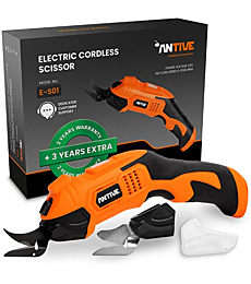 Antive Electric Scissors for Cutting Fabric, Cardboard & Plastic – Rechargeable Cordless Electric Scissors with 2 Blades Included – Electric Fabric Scissors ideal for Crafting (Orange)