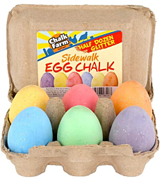Egg Sidewalk Chalk, 6 Count, Assorted Colors, Non-Toxic, Washable, Art Set, Easter basket stuffers for toddler By Chalk City - Fun & Colorful!