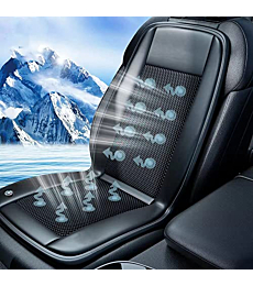 Cooling Car Seat Cushion- 10Fans & 3 Adjustable Temperature 12/24V System- 15s Cool Down Fast for Summer Driving- Breathable Seat Cover with Air Conditioning System