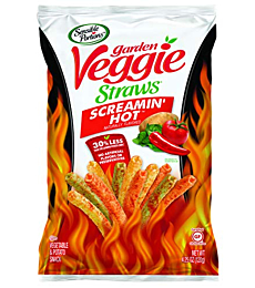 Sensible Portions Garden Veggie Straws, Screamin' Hot, Gluten Free & Non-GMO, 4.25 Ounce (Pack of 12)