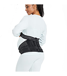 Maternity Belt, Pregnancy Belly Band Waist Abdominal Back Belly Band Support Brace, Black, Size M