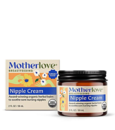 Motherlove Nipple Cream (2 oz) Organic Lanolin-Free Nipple Balm for Breastfeeding—Benefits Nursing & Pumping Moms