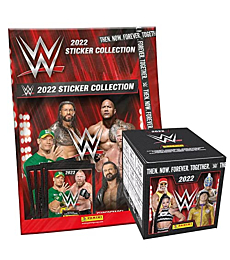 2022 Panini WWE Stickers - Mega Starter Pack + Box Bundle (Album + Total of 331 Stickers)