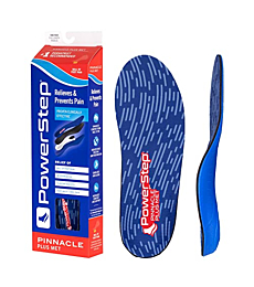PowerStep Pinnacle Plus Insoles, Built in Metatarsal Pads Help with Proper Toe Alignment and Ball of Foot Pain for Normal Arches, No Trimming Required, Shoe Size Inserts for Men and Women, Men's 12-13
