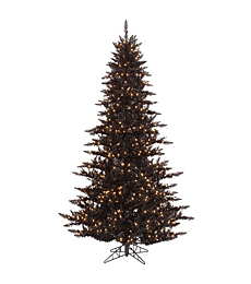Vickerman 10' Black Fir Artificial Christmas Tree, Warm White Dura-lit LED Lights, Seasonal Indoor Home Decor