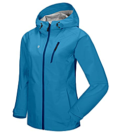 Little Donkey Andy Women's High-Performance Waterproof Rain Jacket Lightweight Outdoor Hiking Raincoat Bright Blue S