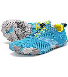 Joomra Minimalist Trail Running Tennis Shoes Walking Size 9-9.5 Women Wide Camping Athletic Hiking Trekking Toes Gym Workout Sneakers Lightweight Footwear Blue 40