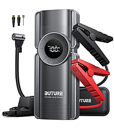 Portable Car Jump Starter with Air Compressor, BUTURE 150PSI 2500A Car Battery Jump Starter Battery Pack (8.5 Gas/8.0L Diesel), Safe Car Jumper Starter Portable Jump Box with Display, Emergency Light