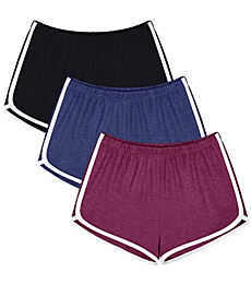 URATOT 3 Pieces Dance Shorts Cotton Sports Short Women Athletic Shorts for Running, Yoga, Dance