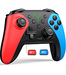 Wireless Switch Controller for Switch/Lite/OLED Controller, Switch Controller with a Mouse Touch Feeling on Back Buttons, Extra Switch Pro Controller with Wake-up,Programmable, Turbo Function