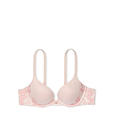 Victoria's Secret Everyday Comfort Push Up Bra, Moderate Coverage, Padded, Plunge Neckline, Bras for Women, Body by Victoria Collection, Pink (32B)