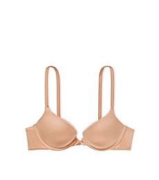 Victoria's Secret Everyday Comfort Push Up Bra, Moderate Coverage, Padded, Plunge Neckline, Bras for Women, Body by Victoria Collection, Beige (32A)