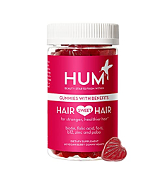 HUM Hair Sweet Hair - Hair Growth Biotin Gummies for Women - Vegan Hair Gummies Formulated with Fo Ti, Biotin, Folic Acid, Zinc, Vitamin B12 & PABA (60 Vegan Gummies)